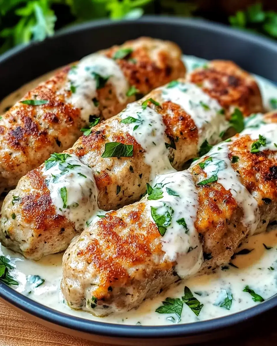 Hähnchen-Kofta mit Knoblauch-Joghurt-Sauce genießen Sie schnell!