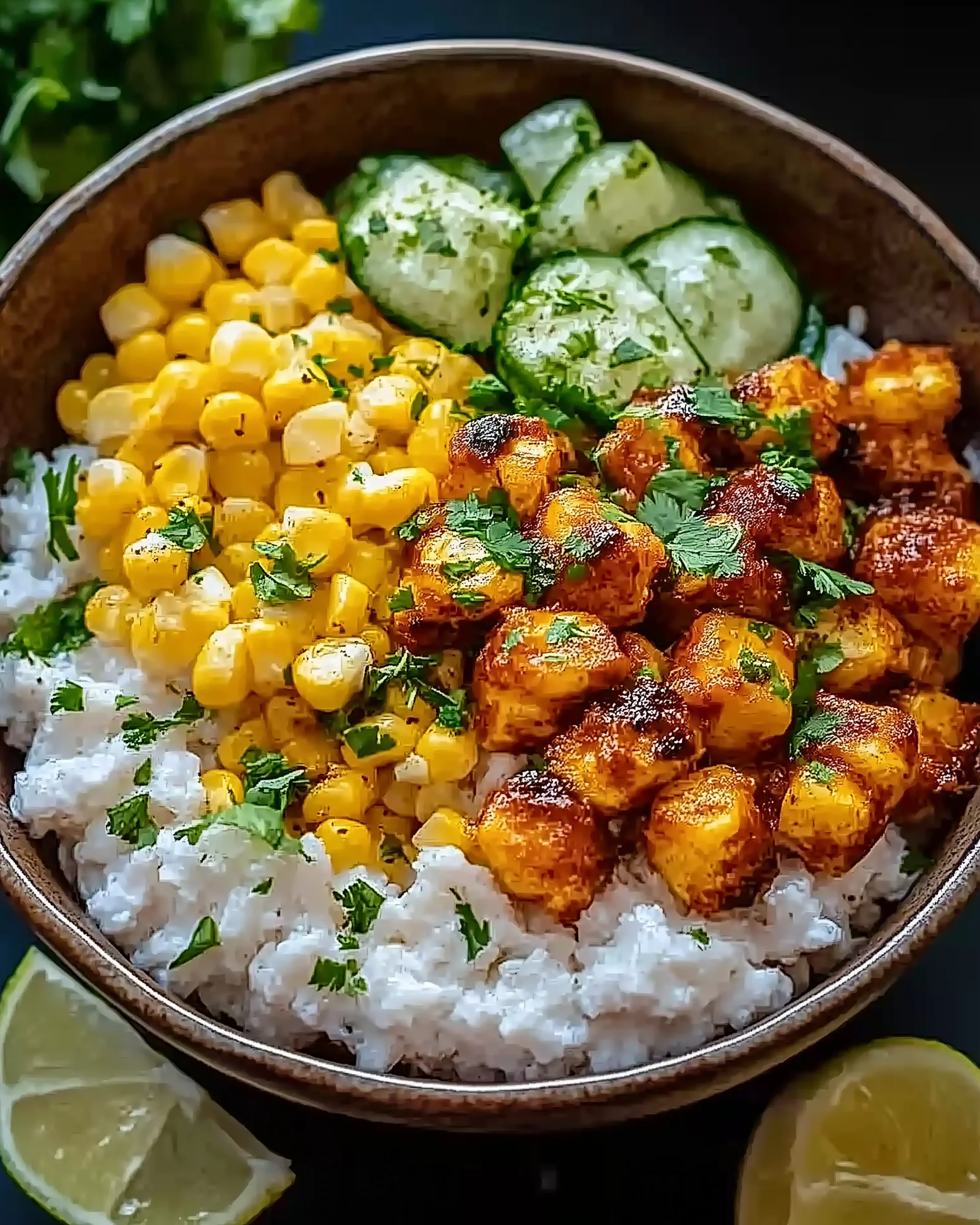 Street Corn Hähnchen Reis Bowl - Leckeres Rezept entdecken!
