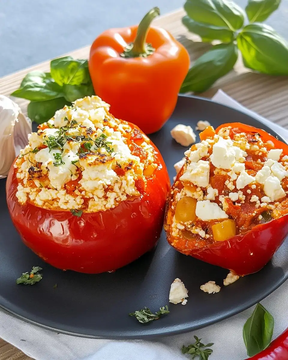 Gefüllte Paprika mit Reis und Feta: Einfach lecker kochen!