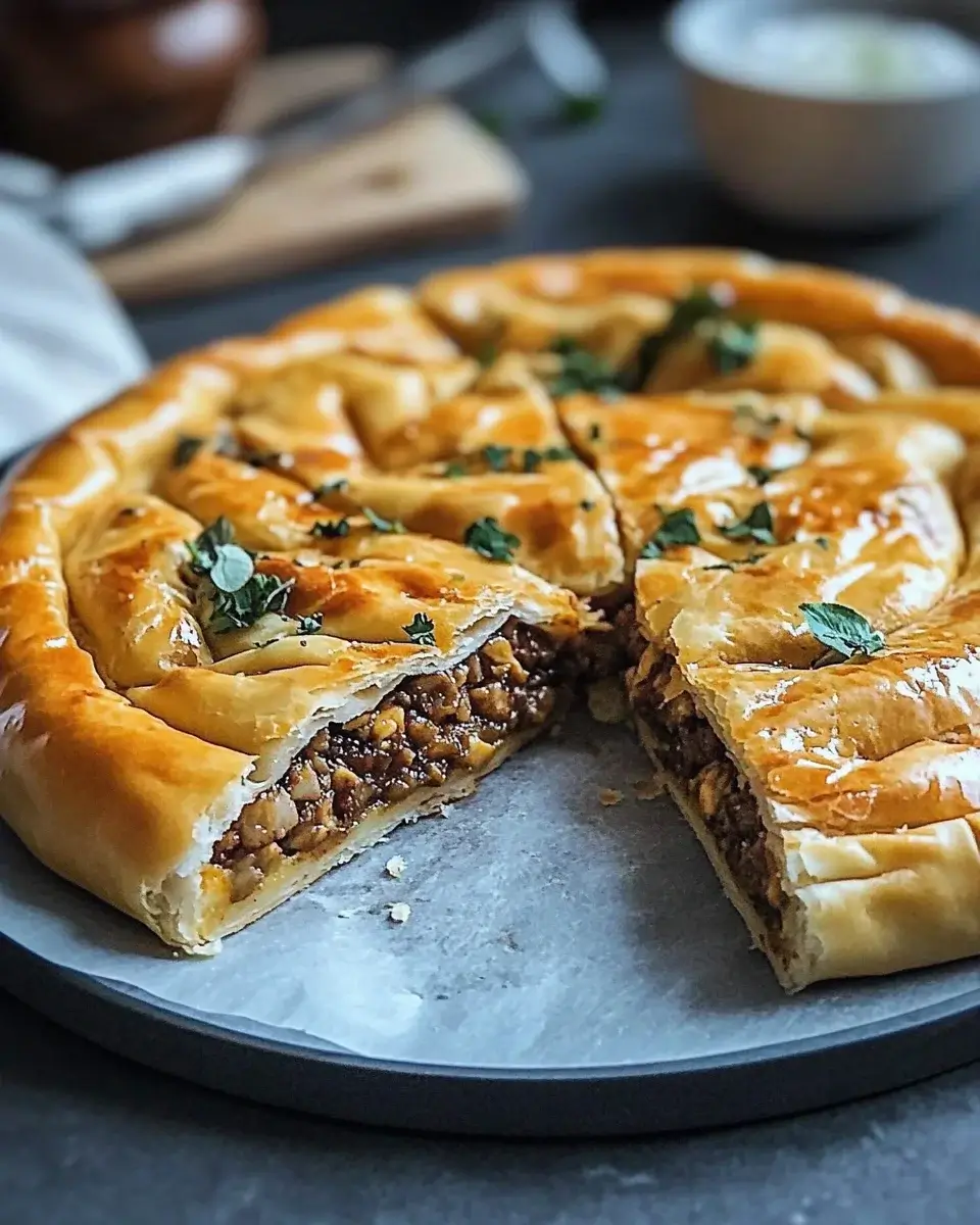 Türkischer Spiral Borek mit gewürztem Hackfleisch: Köstlich!