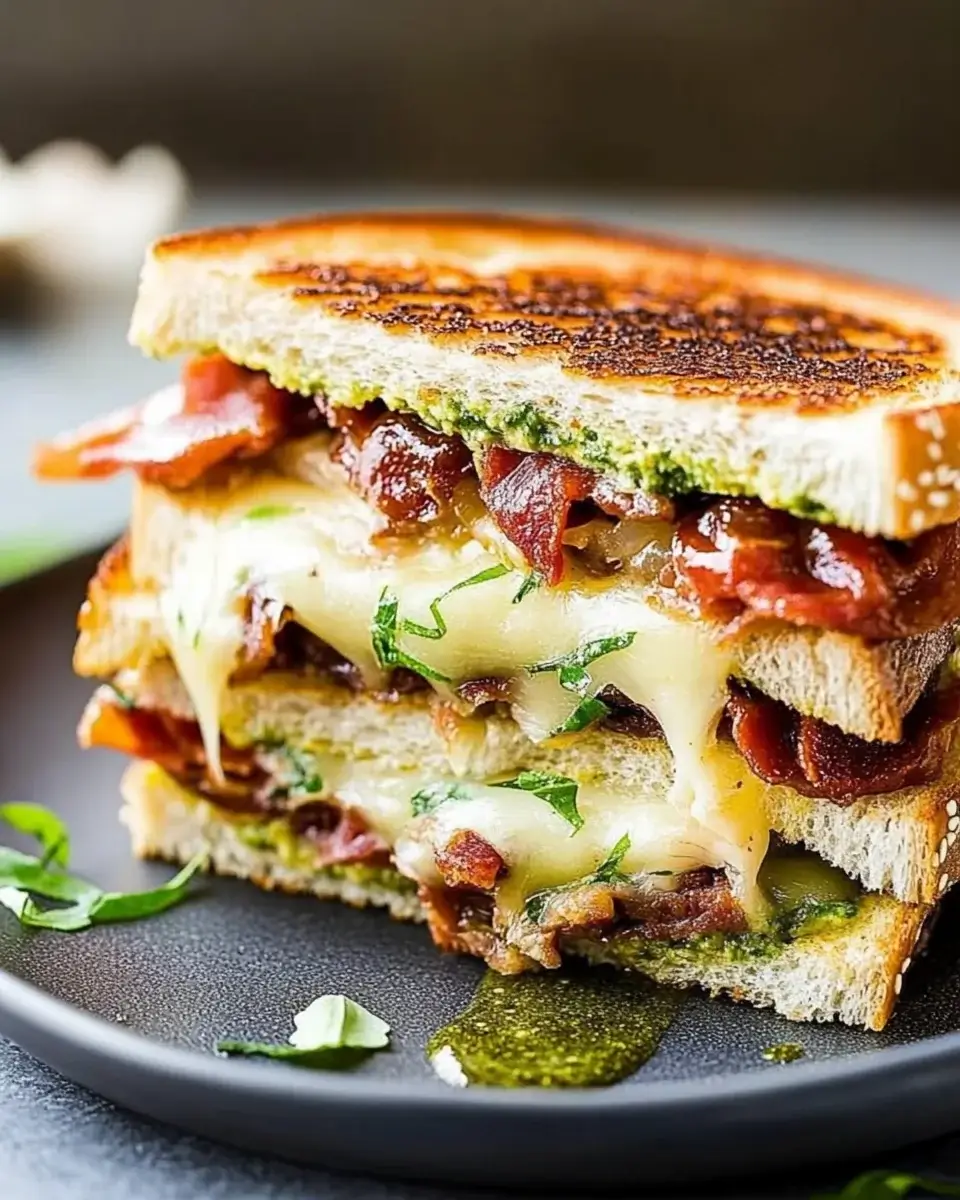 Sun Dried Tomato Bacon Pesto Grilled Cheese: Ein Genuss