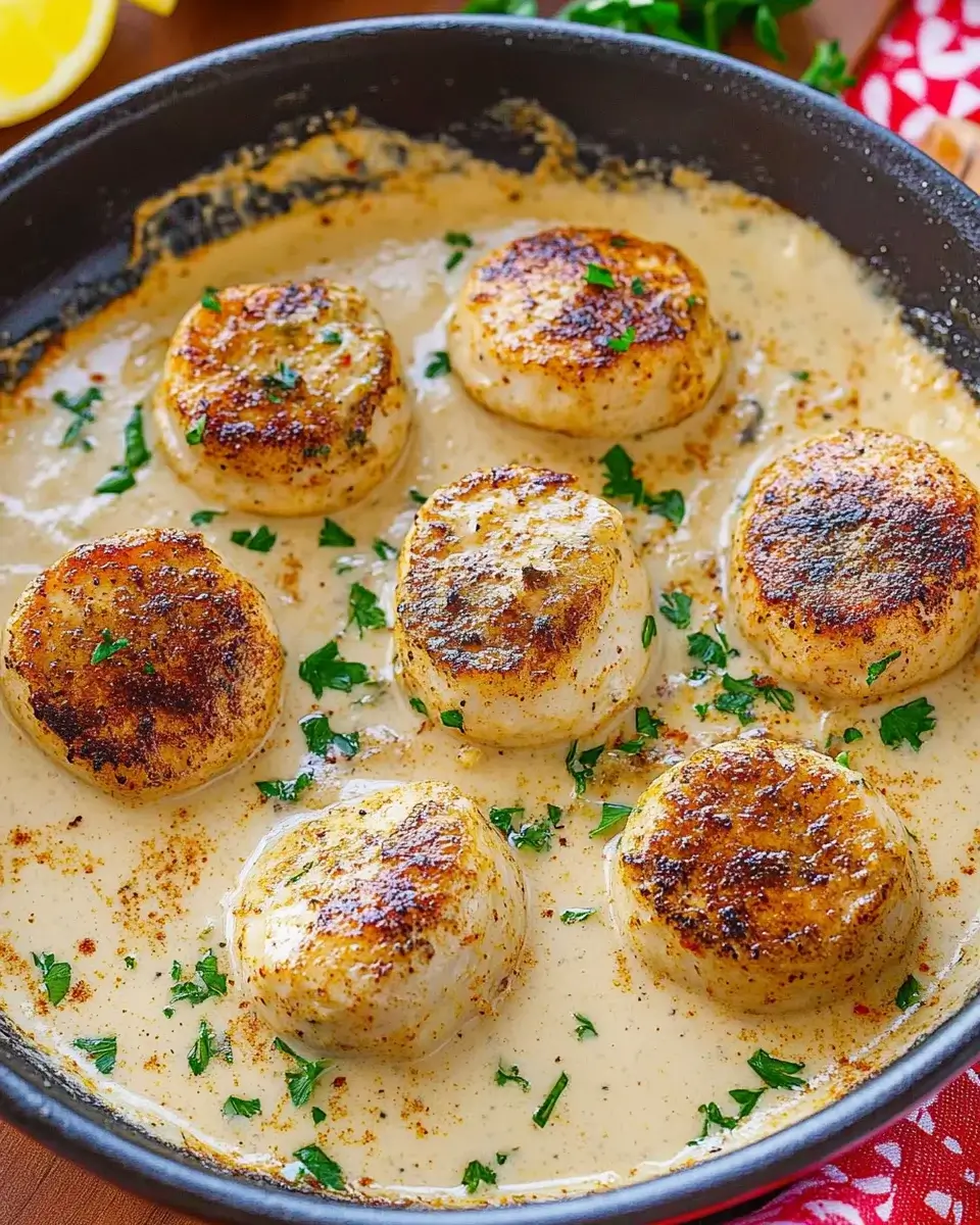 Seared Scallops with Spicy Cajun Cream Sauce: Ein Genuss!