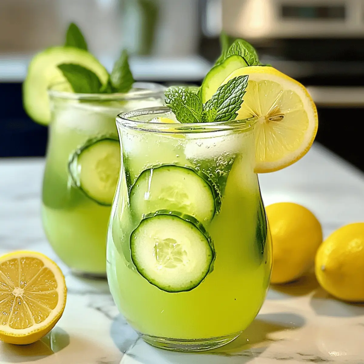 erfrischende Gurkenlimonade für den Sommer