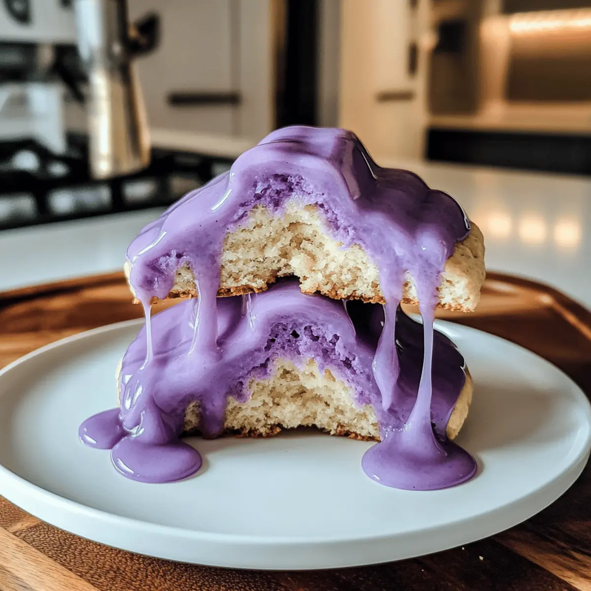 Leckere Ube Scones mit süßer Ube Glasur