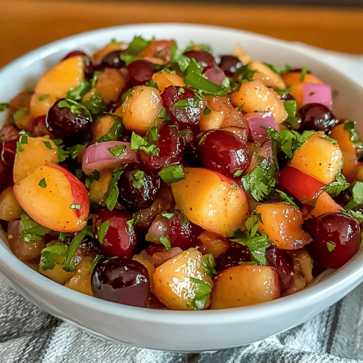 Frischer Pfirsich-Kirsch-Salsa für den Sommer
