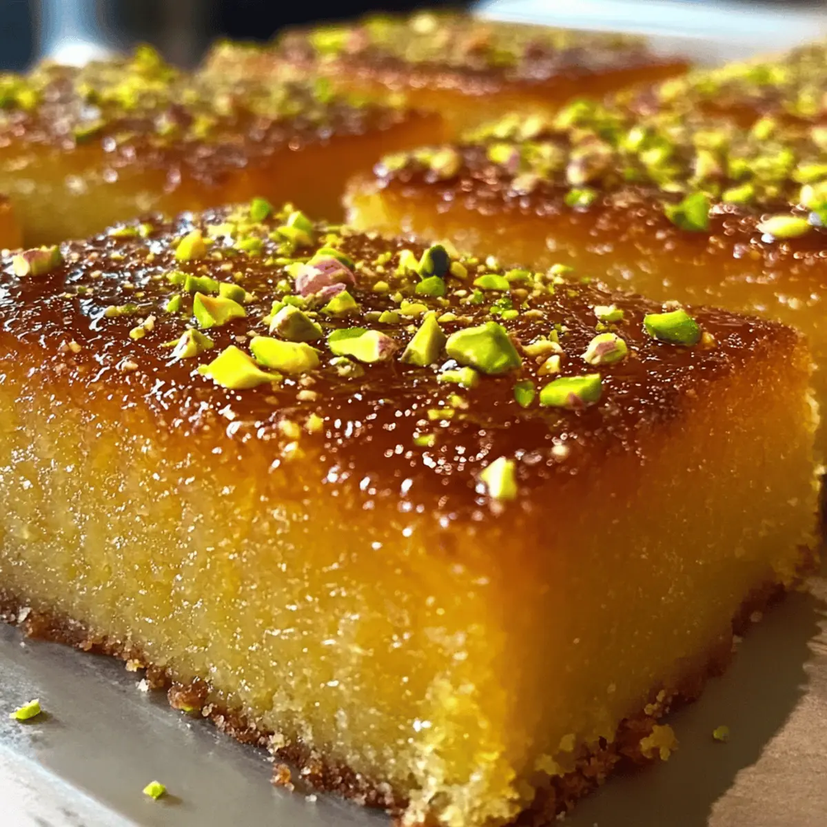 Saffron Pistachio Basbousa: Ein himmlisches Dessert