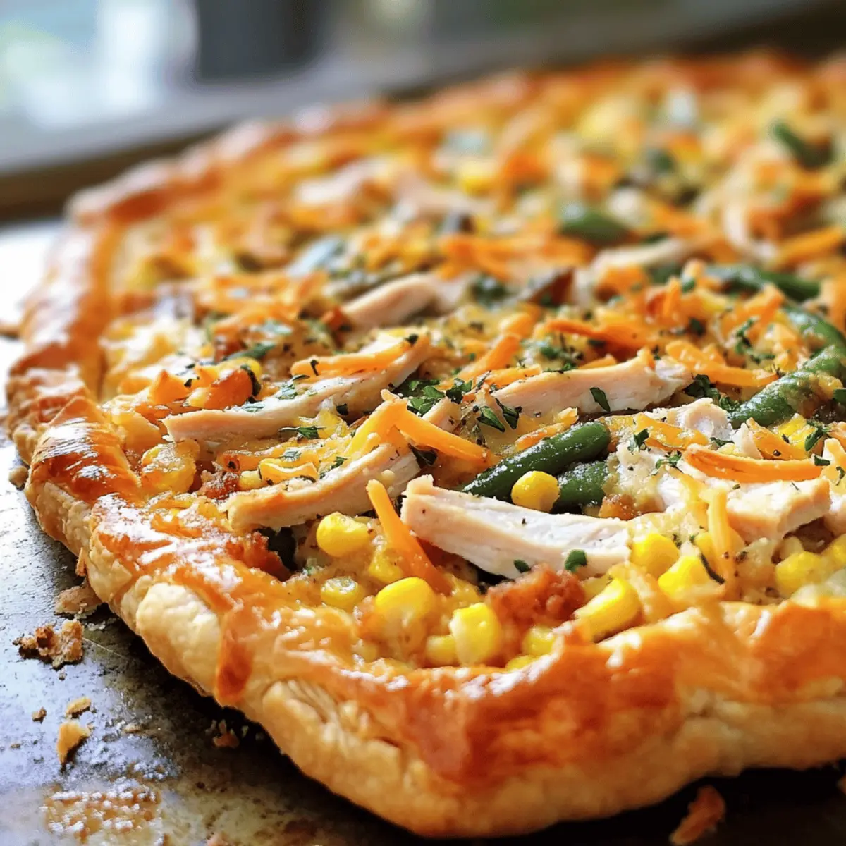 Überschüssige Thanksgiving Pizza mit Blätterteig