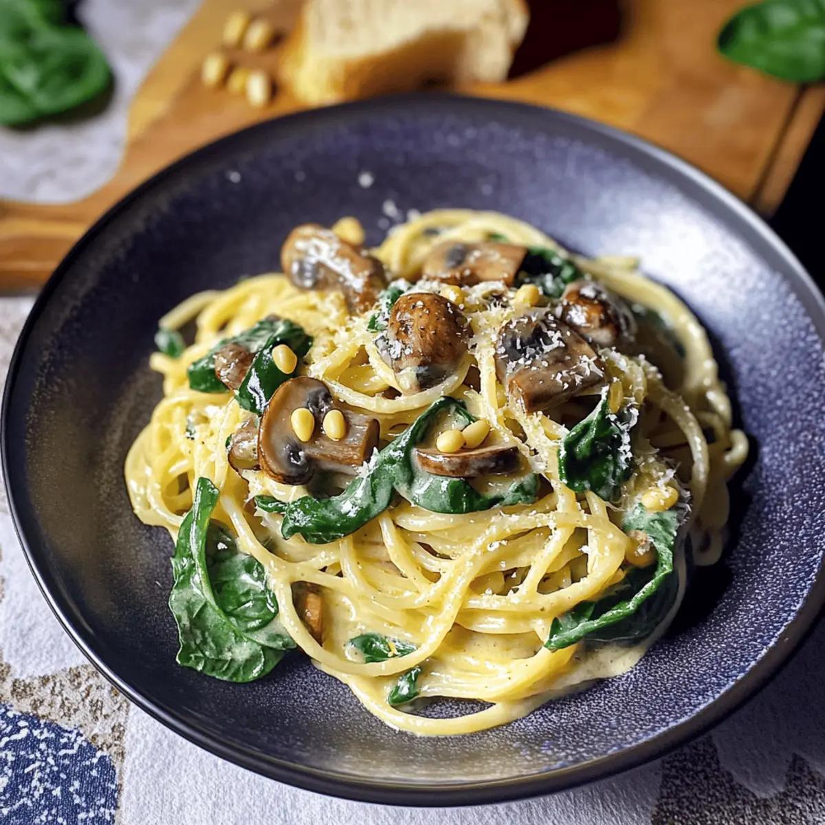 Cremige Pilz-Spinat-Pasta in 30 Minuten