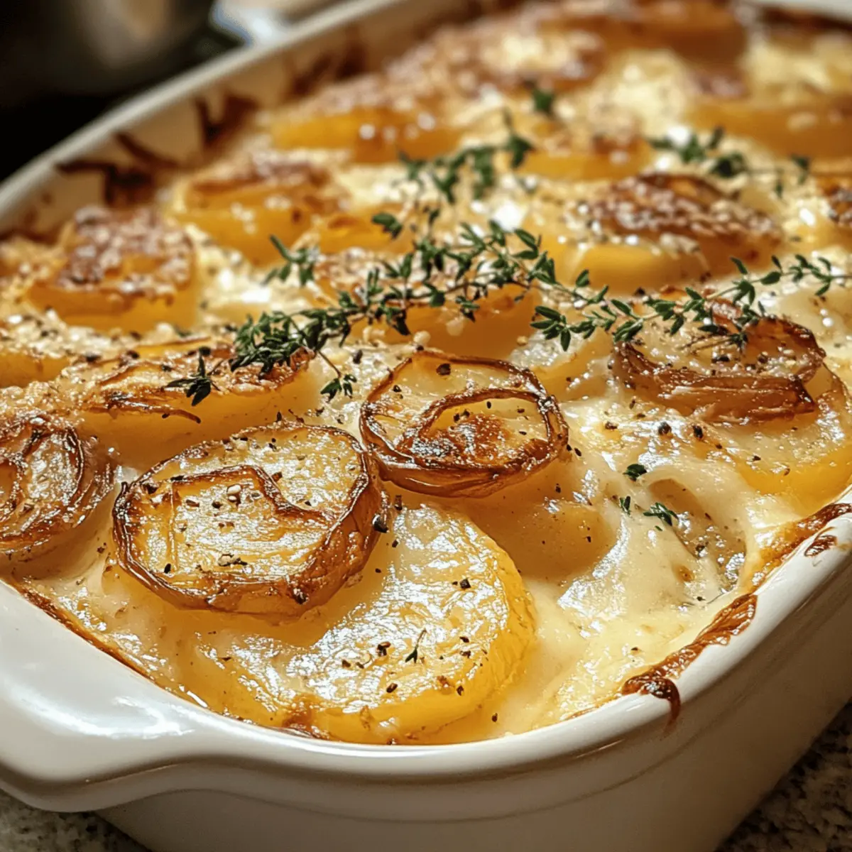 Französischer Zwiebel Kartoffelauflauf
