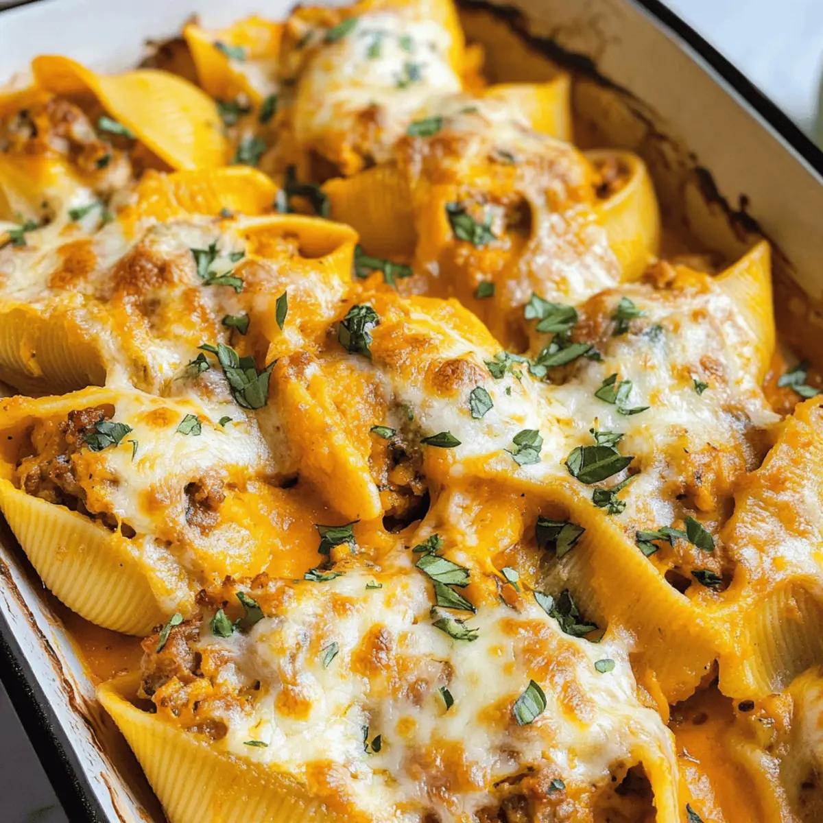 Käse-Pumpkin und würzige Wurst gefüllte Pasta