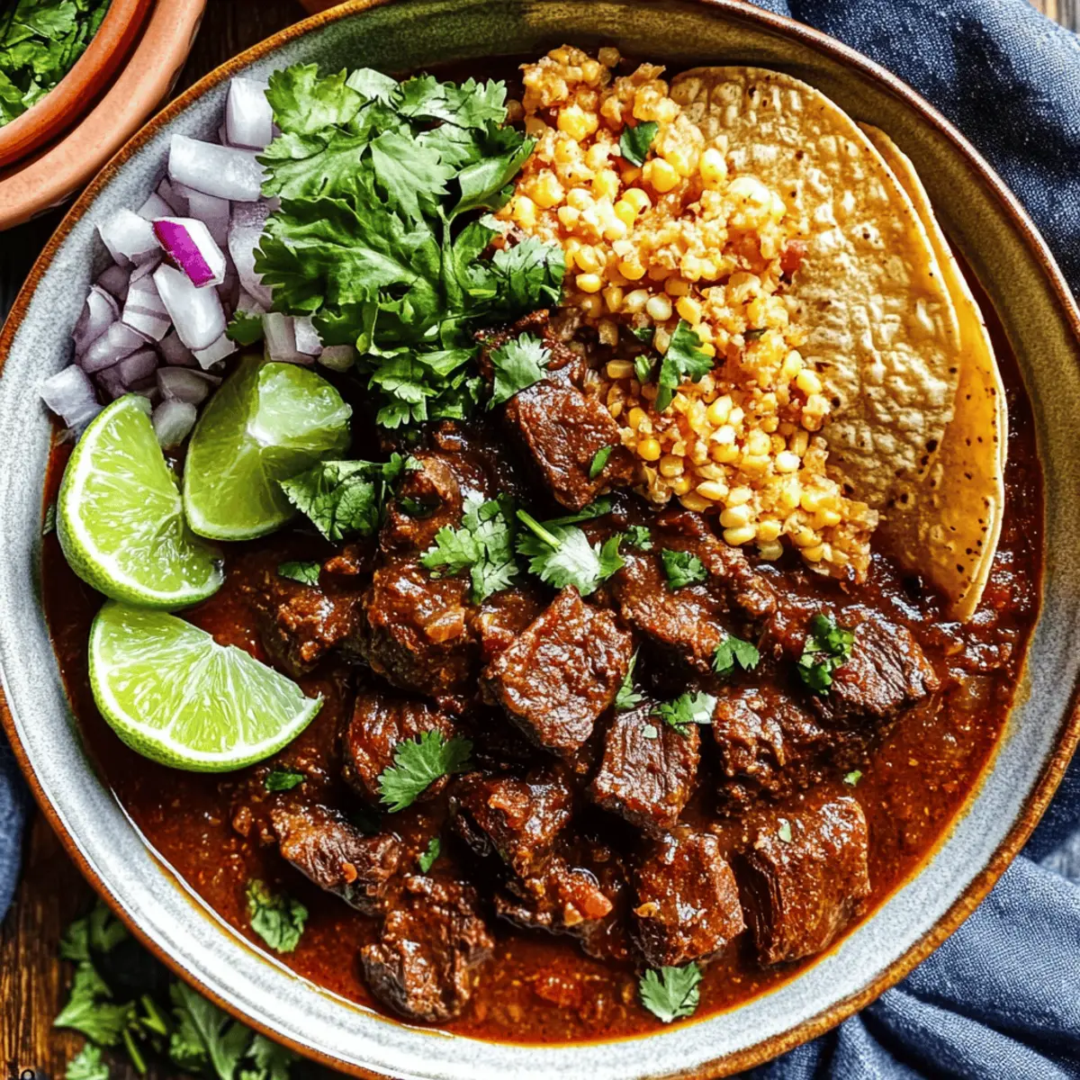 Zarte Rindfleisch Chile Colorado für gemütliche Abende