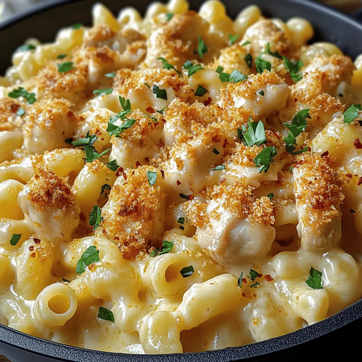 Cremige Honig-Pfeffer-Hühnchen Mac and Cheese