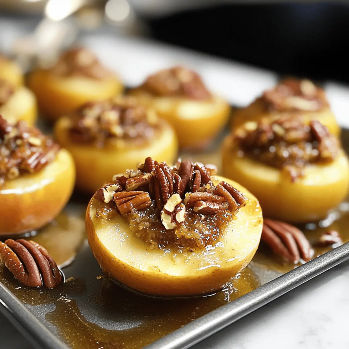Baked Honeycrisp Äpfel mit Butter-Pekan-Topping