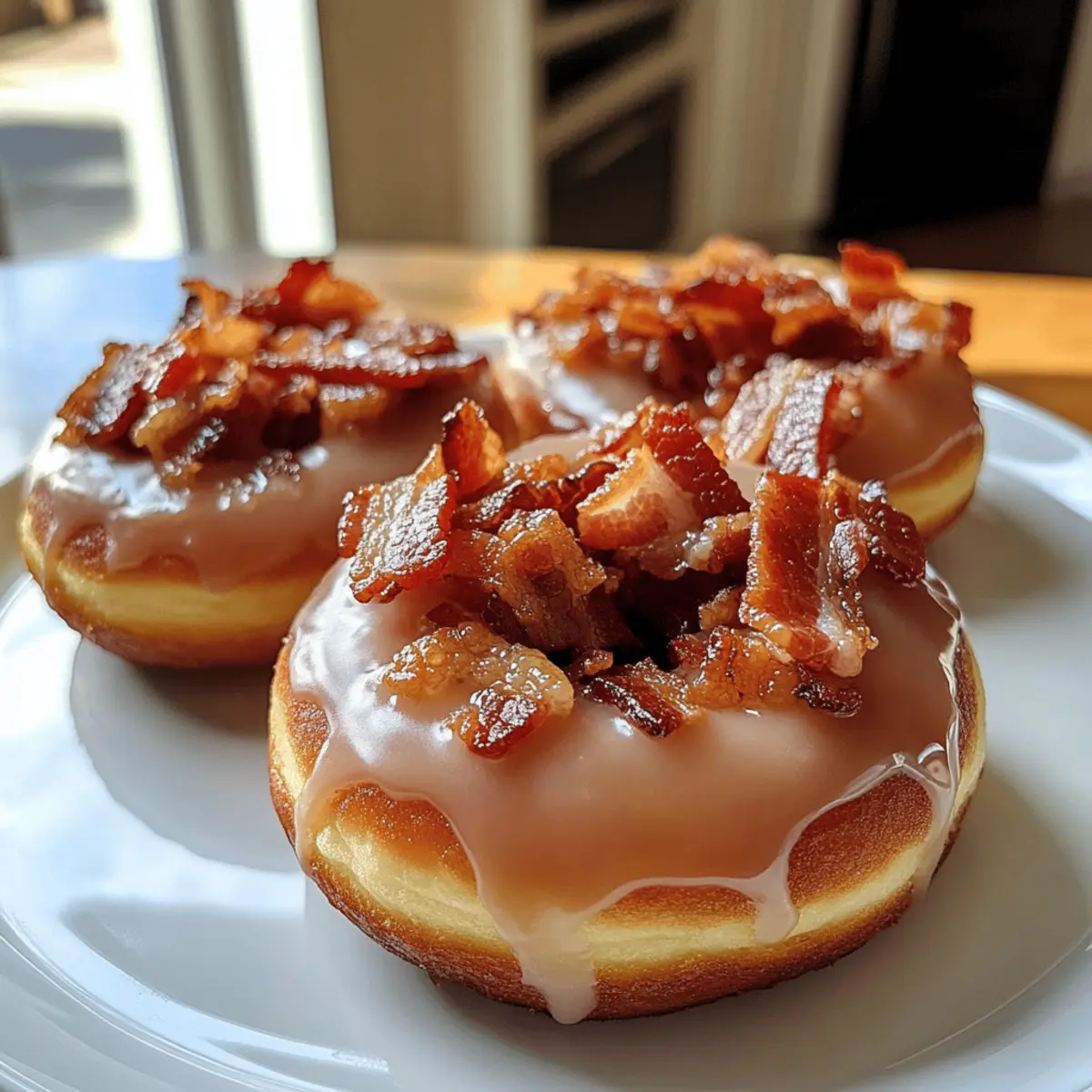 Ahorn-Glasierte Bacon Donuts genießen