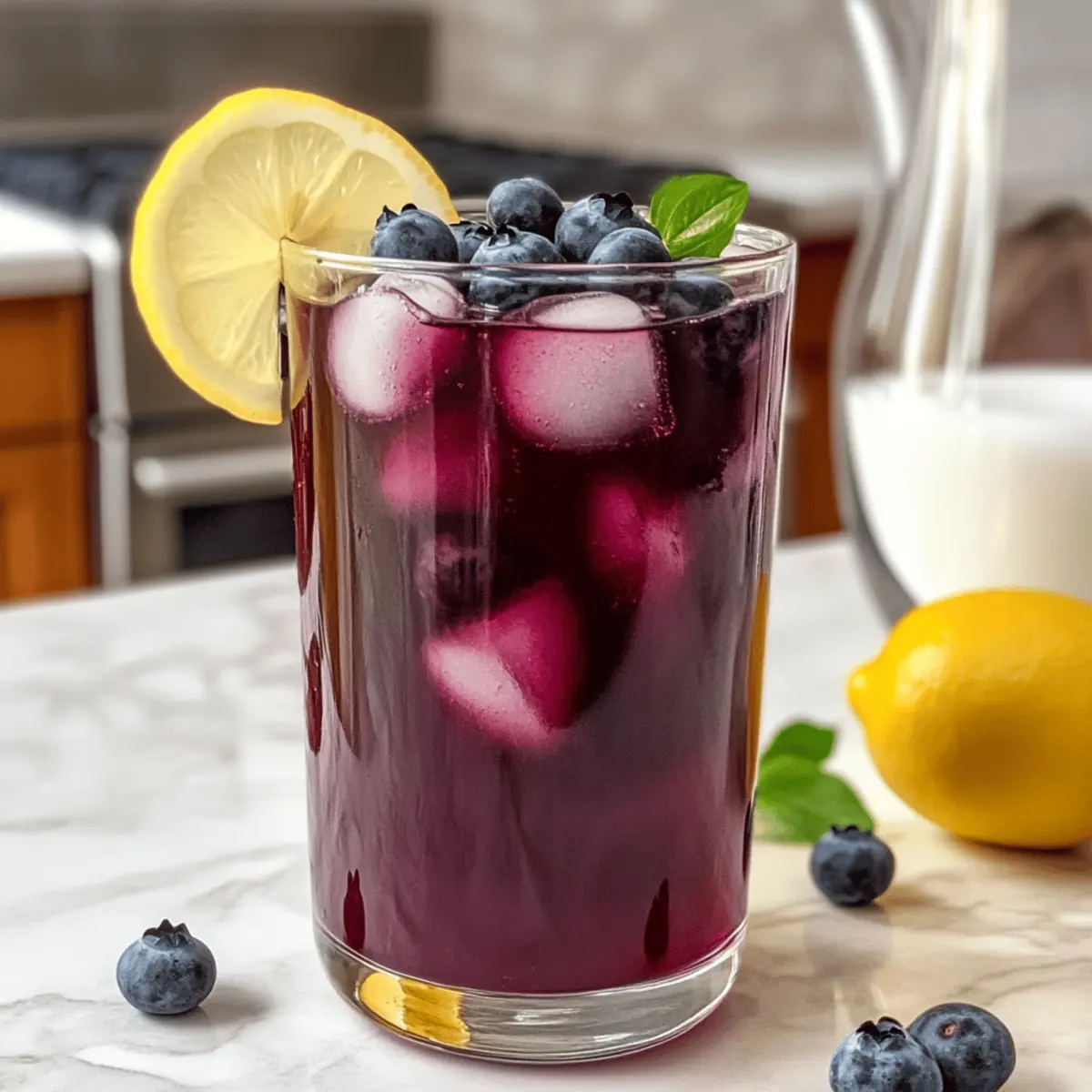 Erfrischender Blaubeer Eistee für heiße Tage