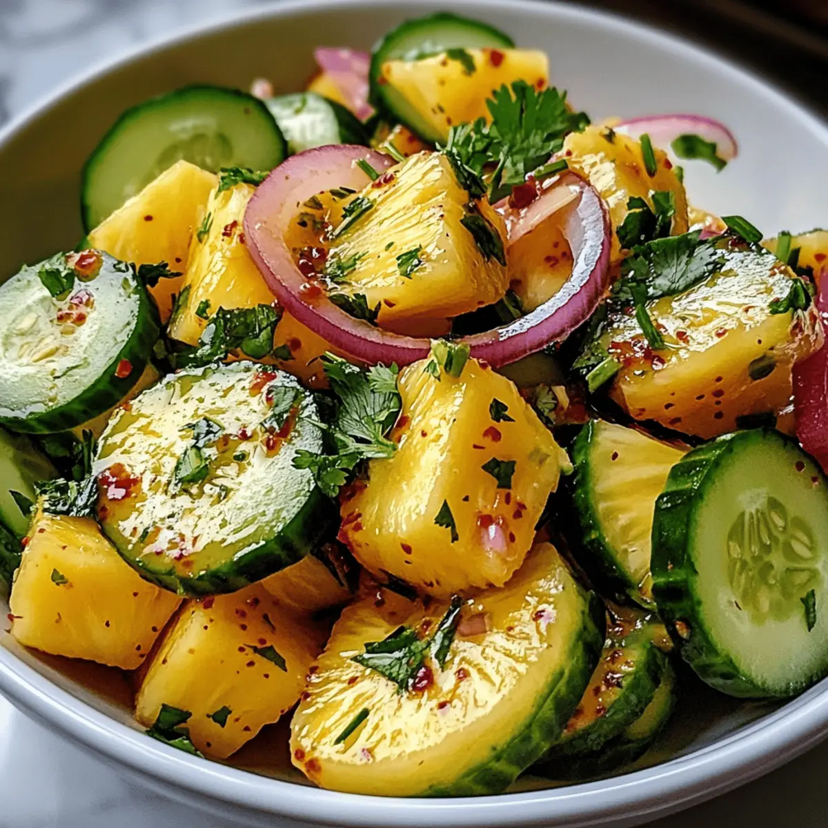 Erfrischender Ananas-Gurken-Salat für den Sommer