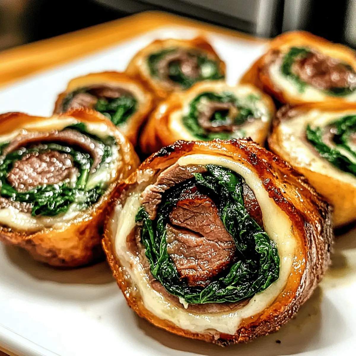 Flank Steak Pinwheels mit Spinat und Käse