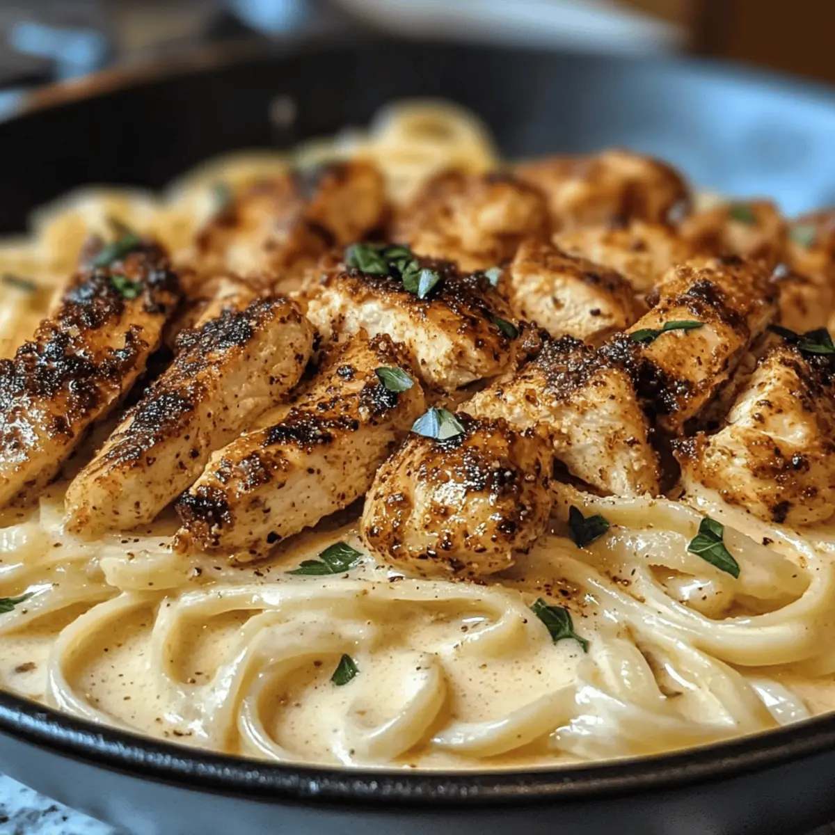 Cremige Cajun Chicken Alfredo für echten Genuss