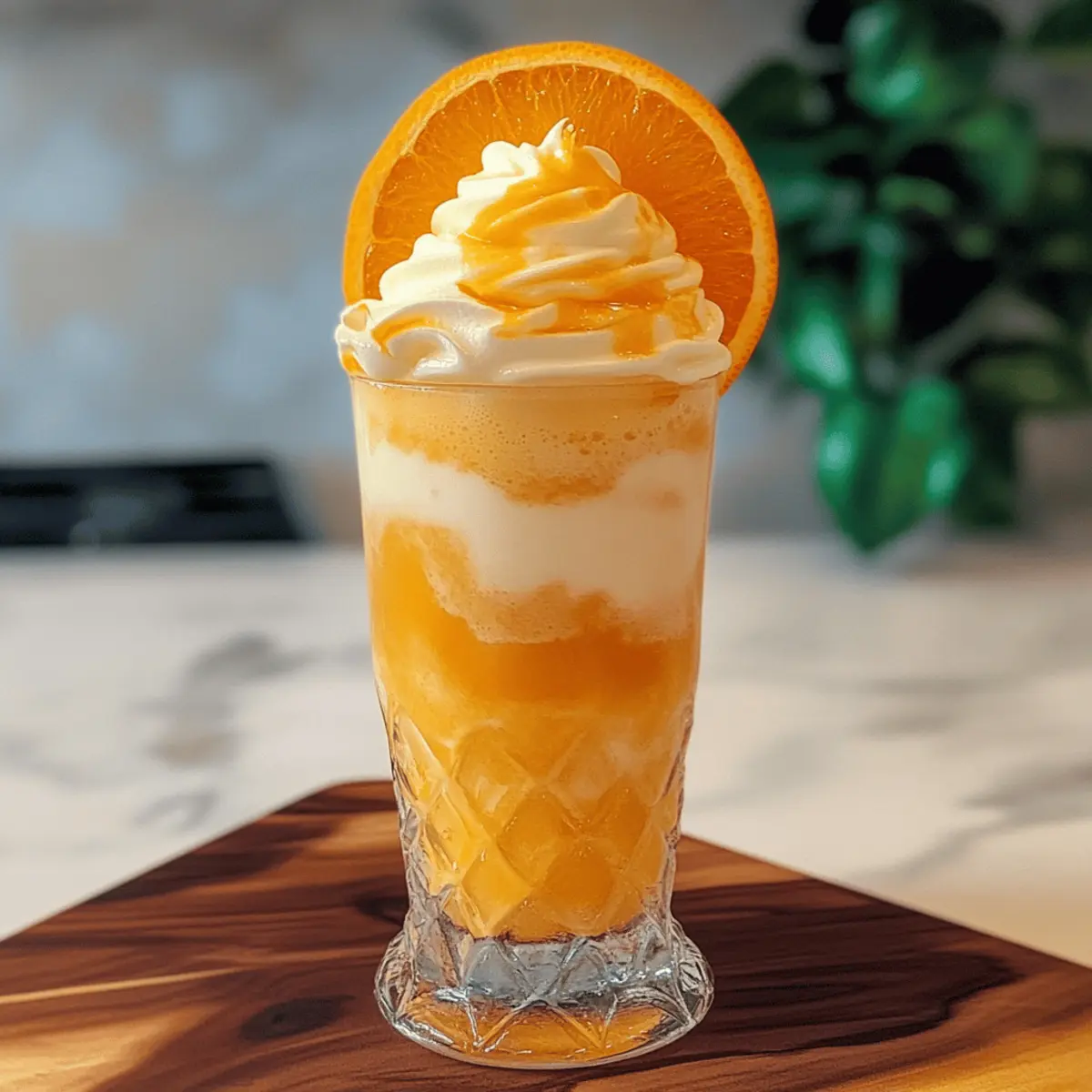 Erfrischender Orange Dole Whip Float für heiße Tage