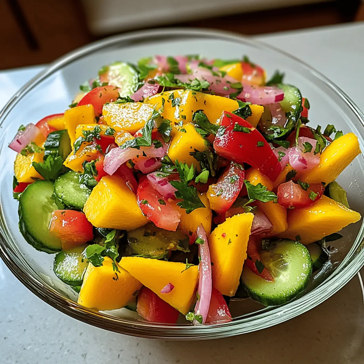 Erfrischender Mangosalat mit Limetten-Dressing