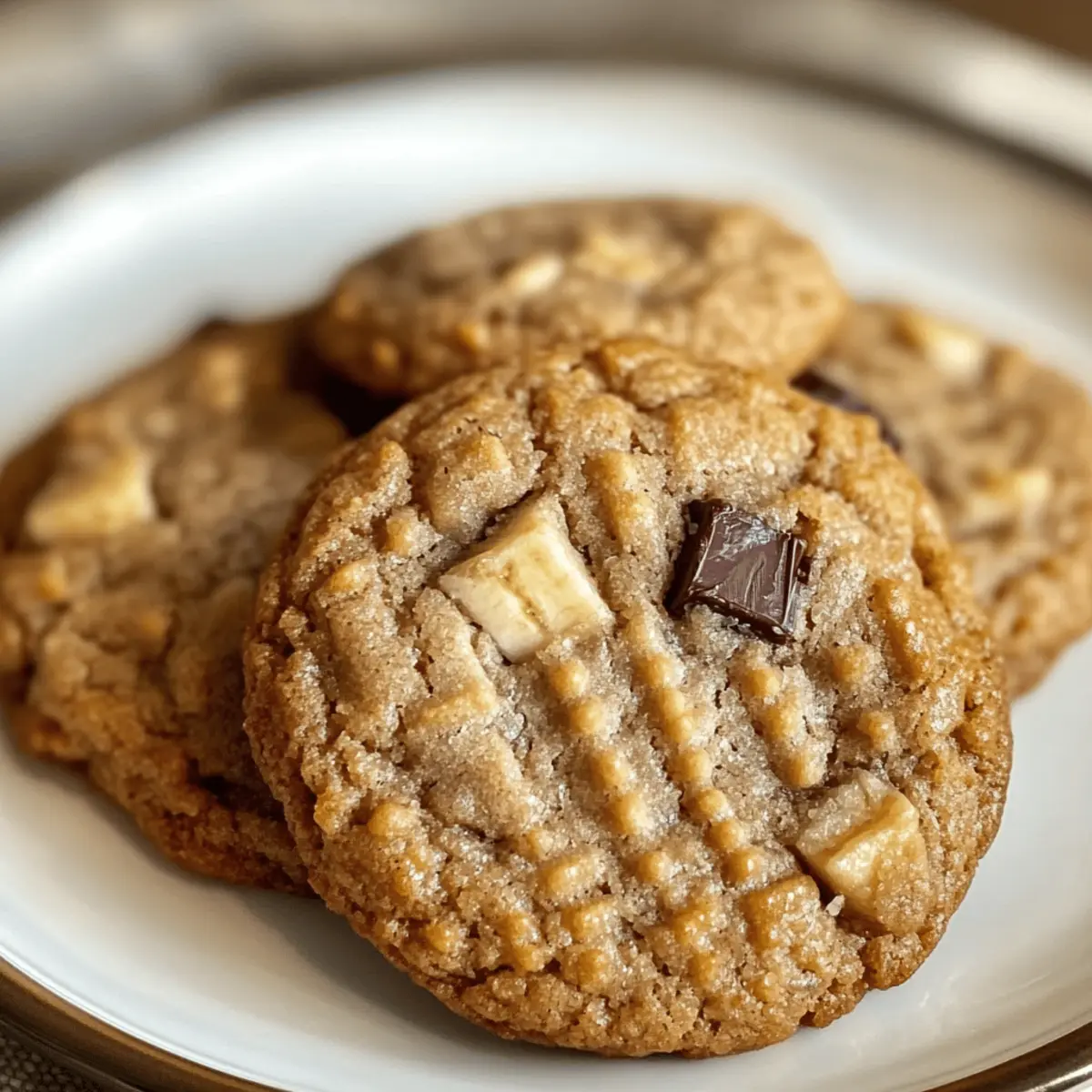 Chewy Bananenkekse mit 4 Zutaten