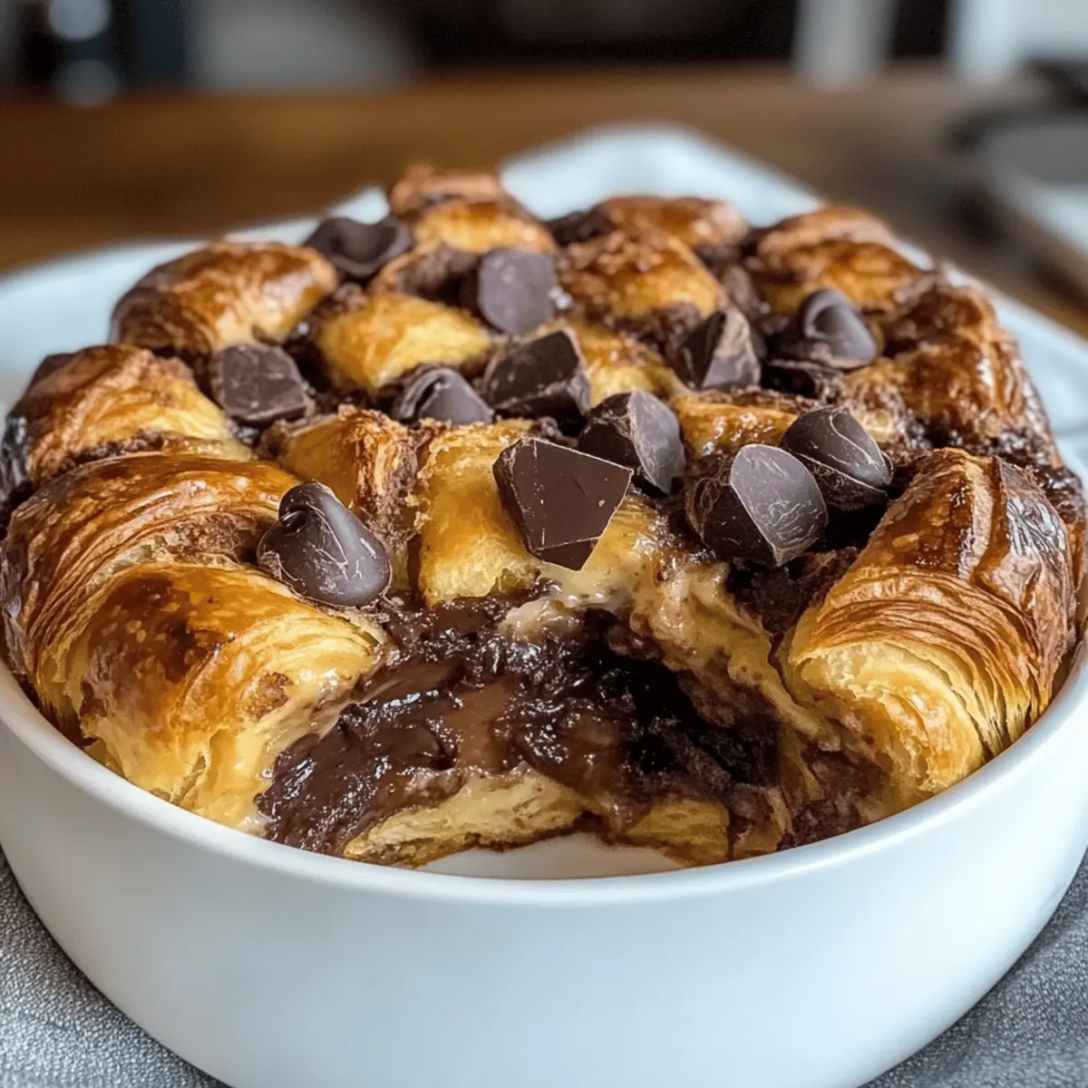 Schokoladige Croissant Auflauf für dein Frühstück