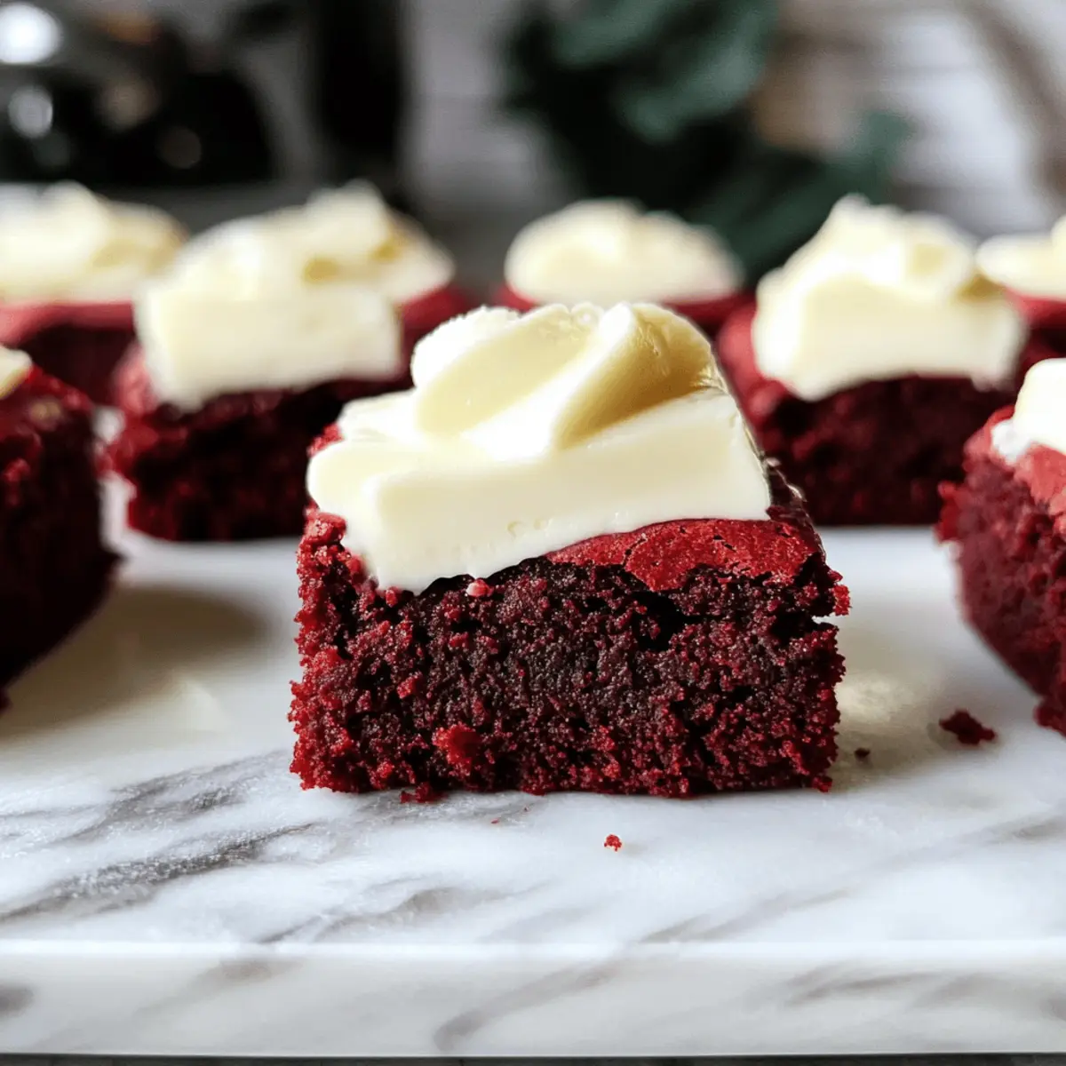 rote Samt Brownies mit Frischkäseglasur