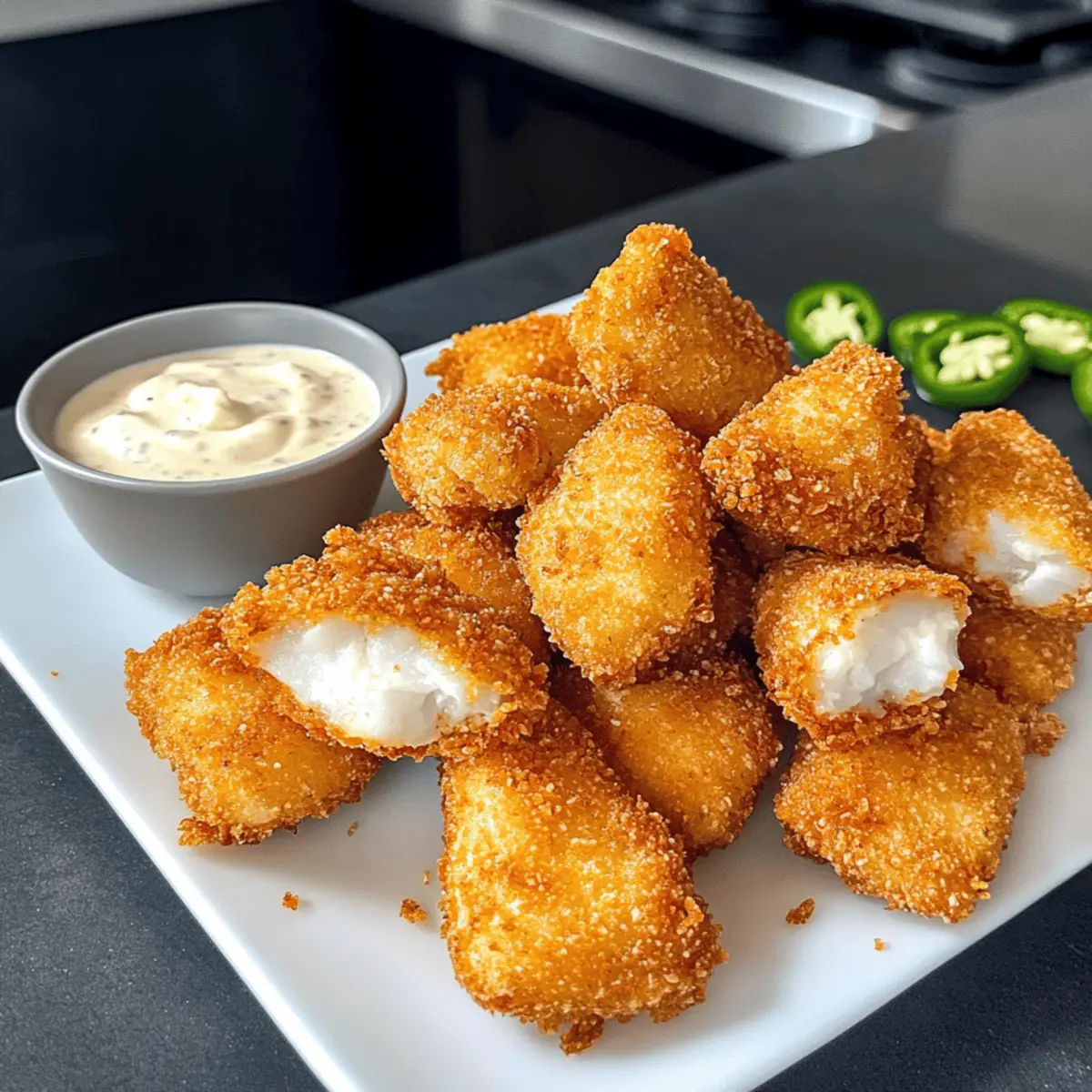 Knusprige Dorito Fischnuggets mit Jalapeño Mayo