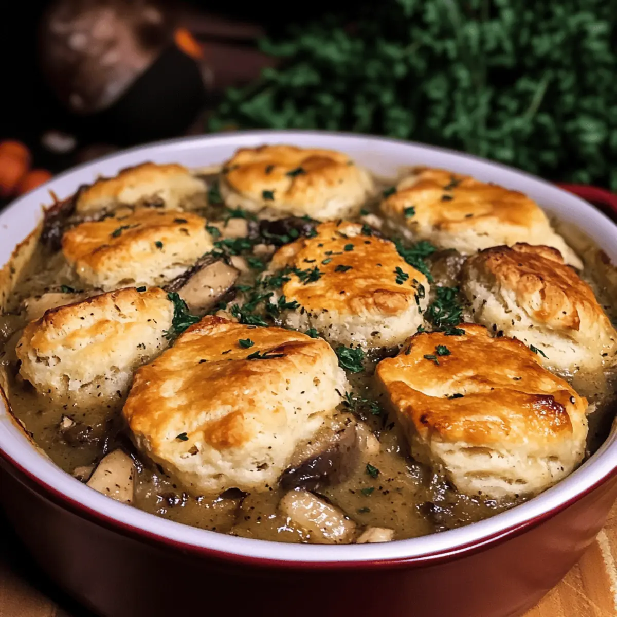 Der Ausstoß: Herzhaftes Hühnchen-Pilz-Pie