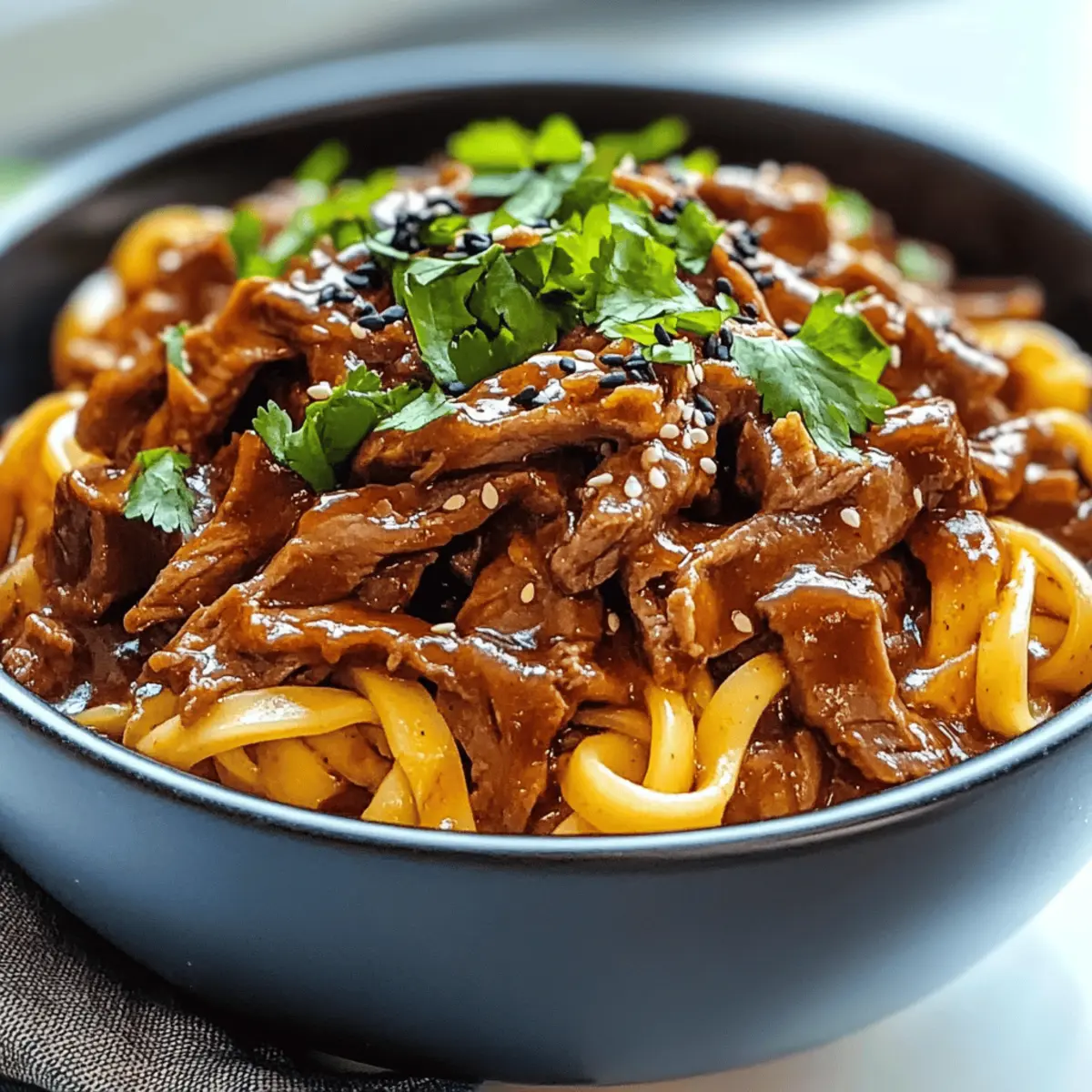 Koreanische Rindfleischnudeln aus dem Slow Cooker