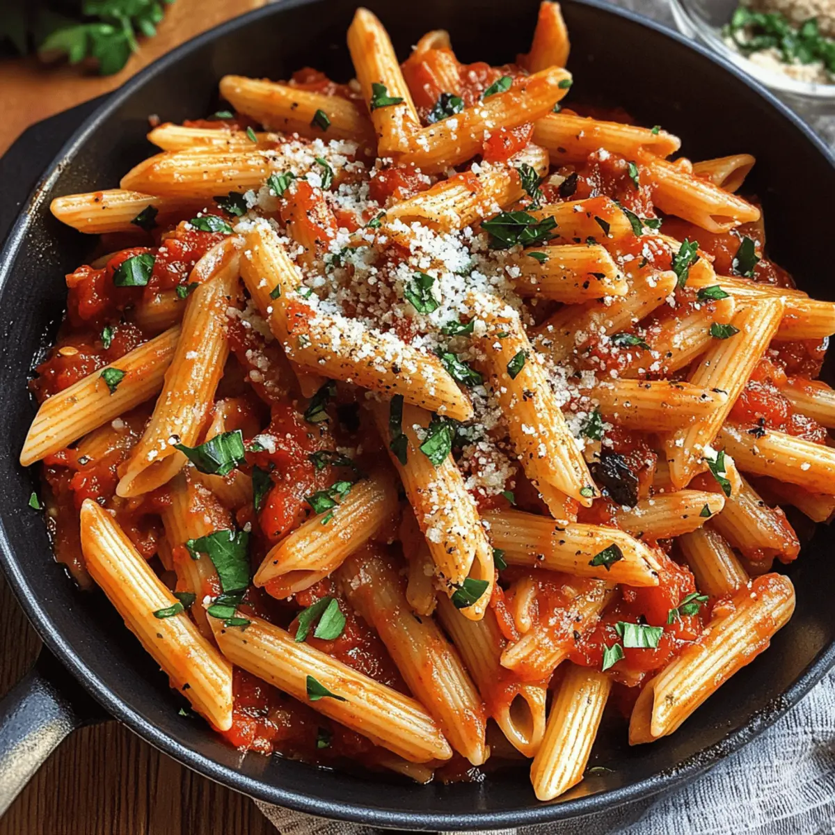Penne Arrabbiata mit Chili Crisp für Spontanglück