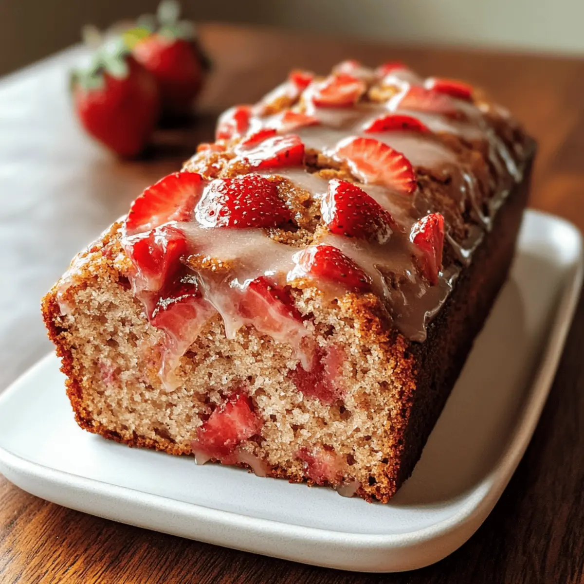 Saftiges Erdbeer-Bananenbrot mit Glasur