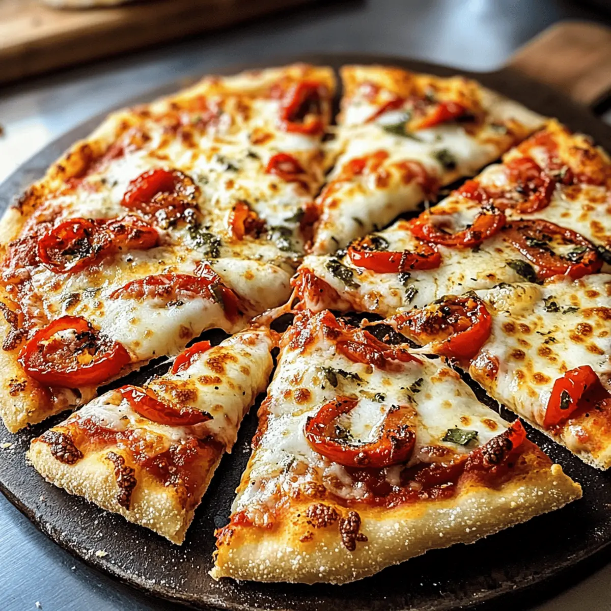 Kalabrische Chili-Röstpaprika-Pizza ganz einfach