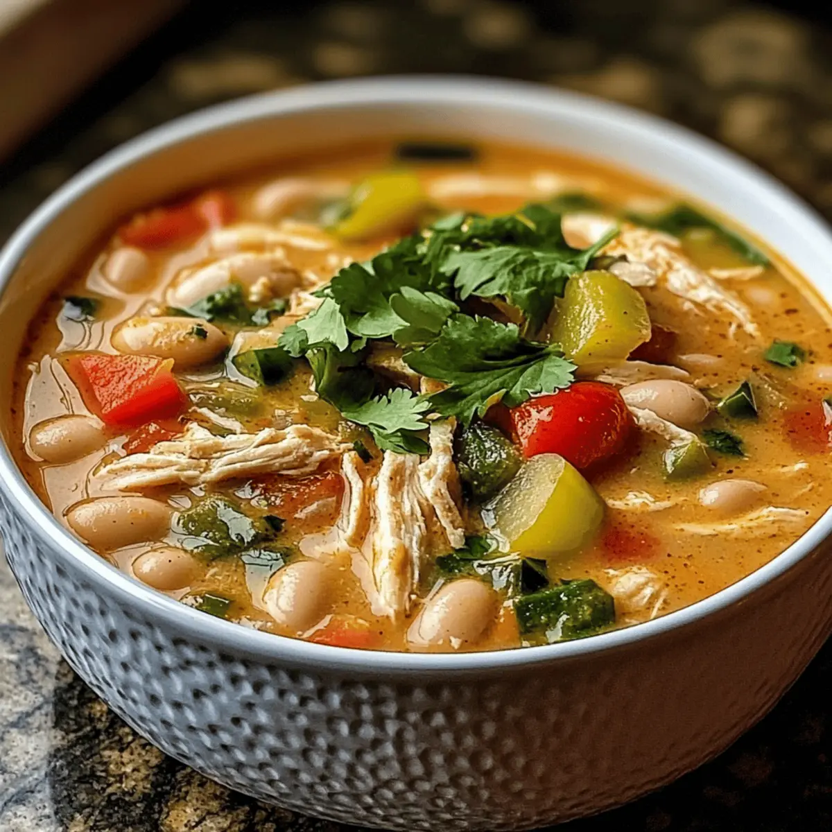 Cremiger Cajun-Weißes Hühner-Chili