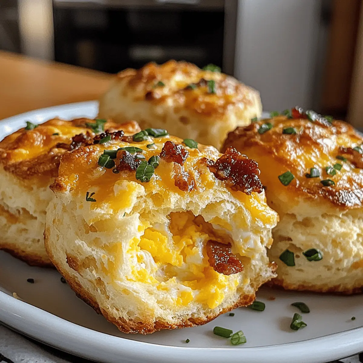 Cheddar Bacon Egg Biscuit Bombs für jeden Morgen
