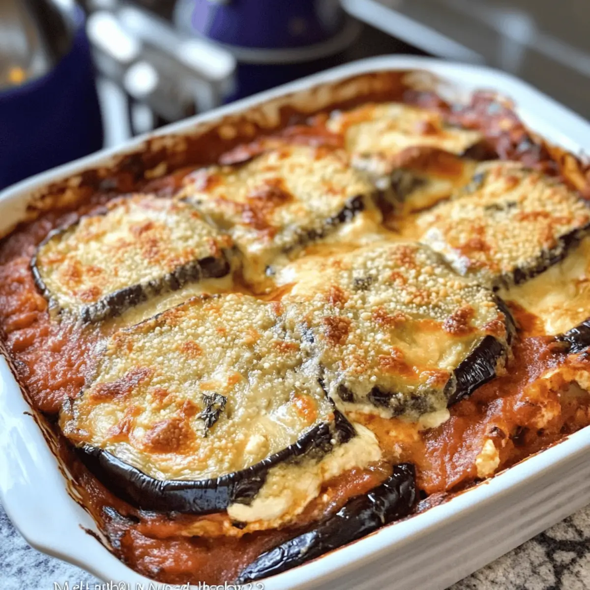 Der Ausgang: Cremige Auberginen-Ricotta-Auflauf