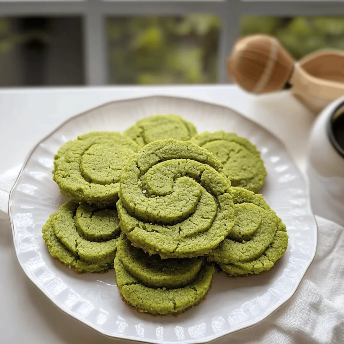 Der Ausgang der Matcha Butterkekse