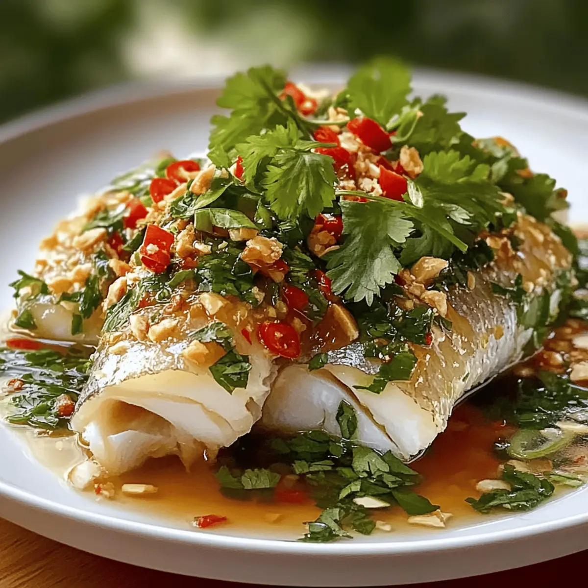 Thai Limetten-Knoblauch Dampf-Fisch