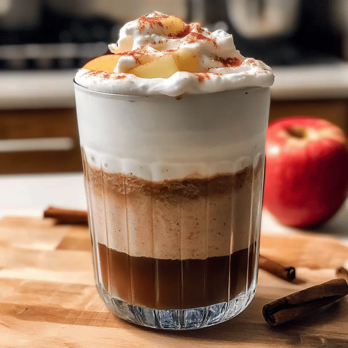 Eiskalter Apfel Crisp Chai Latte vegan