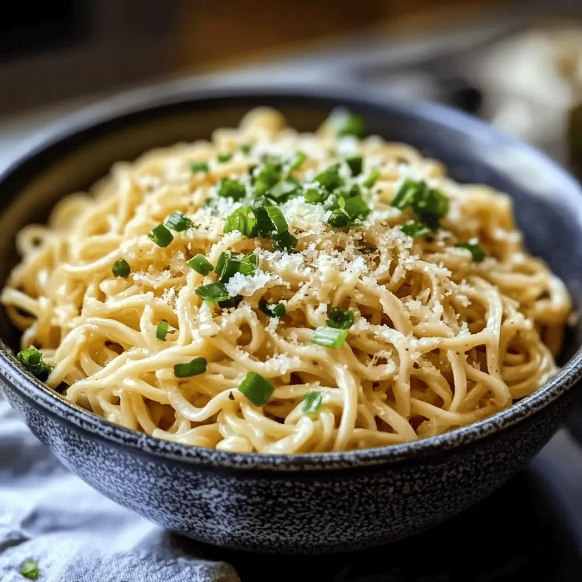 Einfache Parmesan Knoblauch Ramen für Schnelle Küche