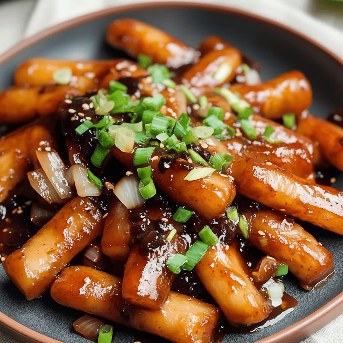 Vegan Jjajang Tteokbokki: Herzhafte Reisnudeln