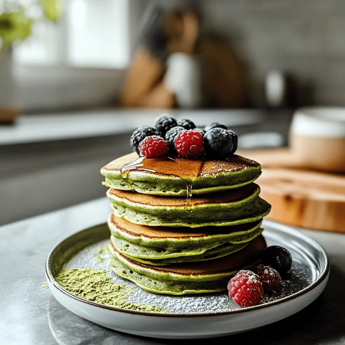 Fluffige Matcha-Pulver-Pfannkuchen für dein Frühstück