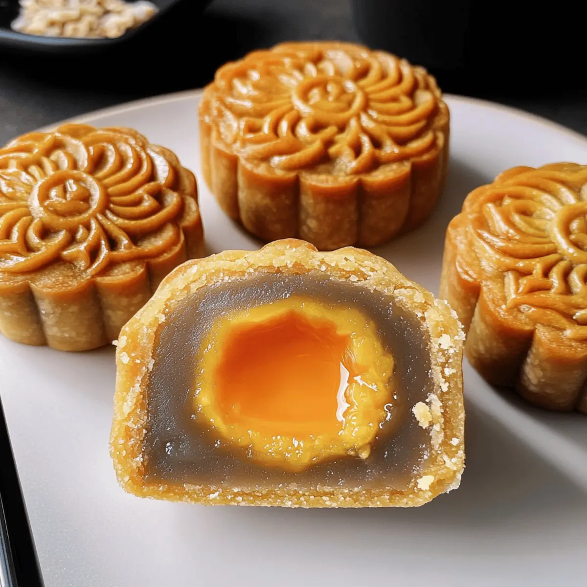 Lava Kuchen mit gesalzenem Eigelb füllen