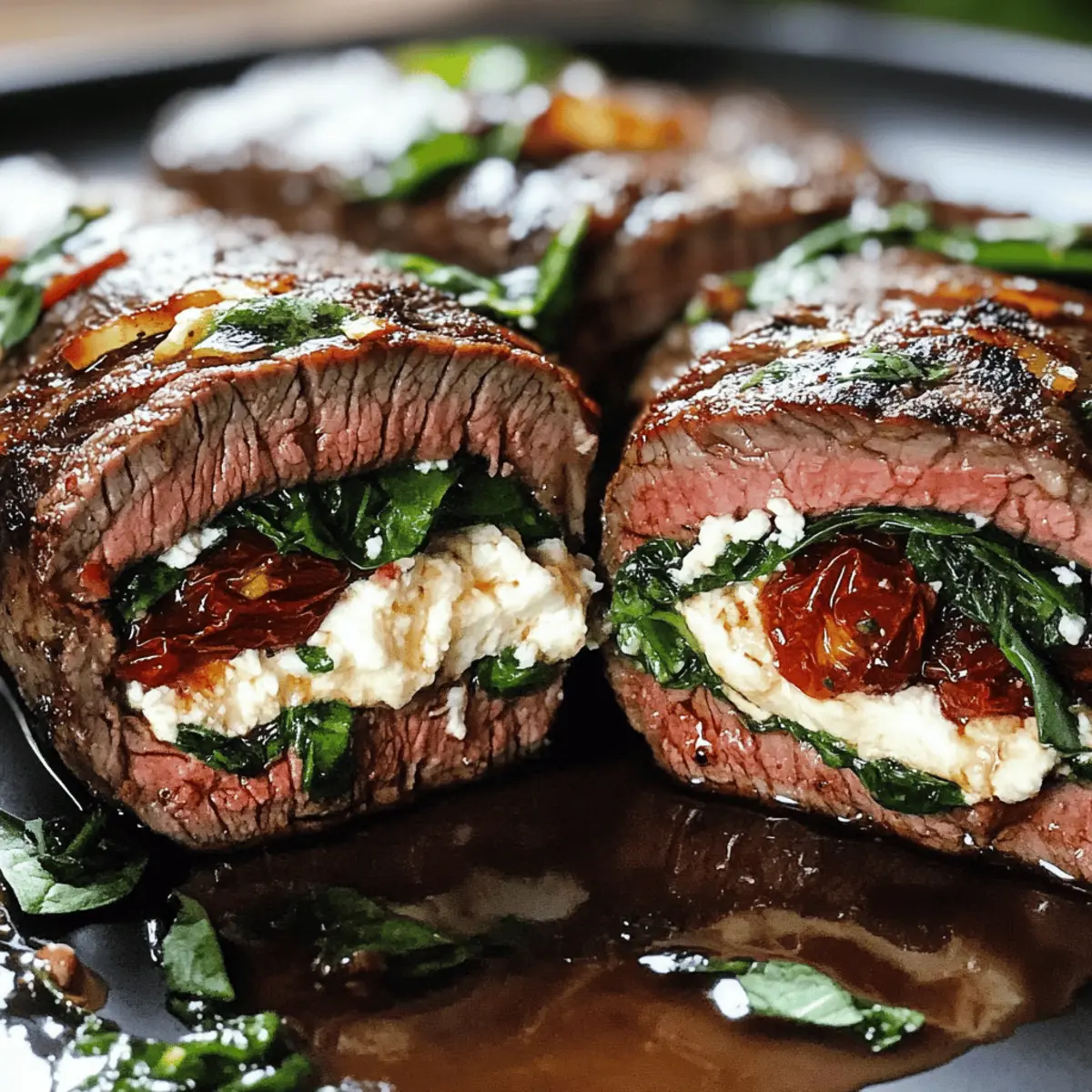 Der Ausgang: Gefülltes Flanksteak für die Familie