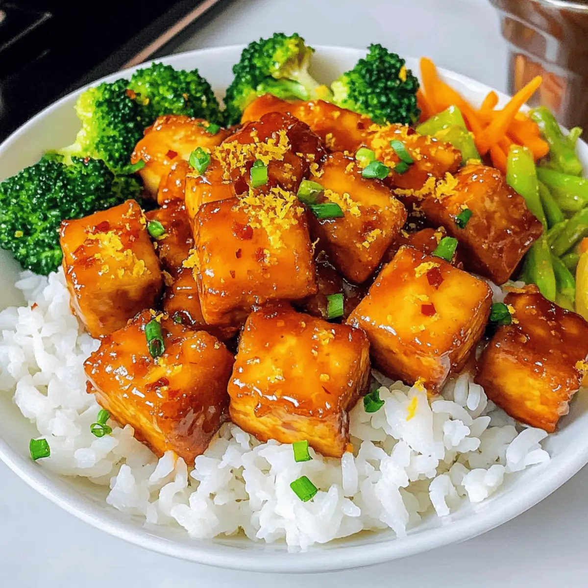 Crispy Orange Tofu mit würziger Zitrussauce