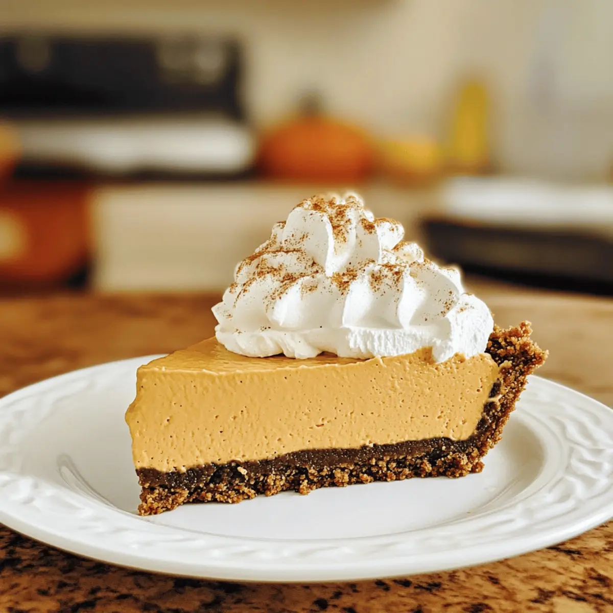 No-Bake Kürbis-Seidenkuchen mit Gingersnap-Boden