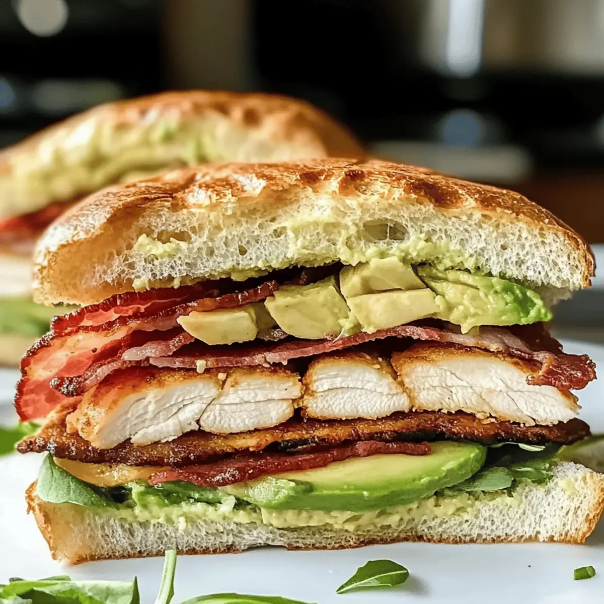 Hühnchen Bacon Avocado Sandwich schnell und lecker