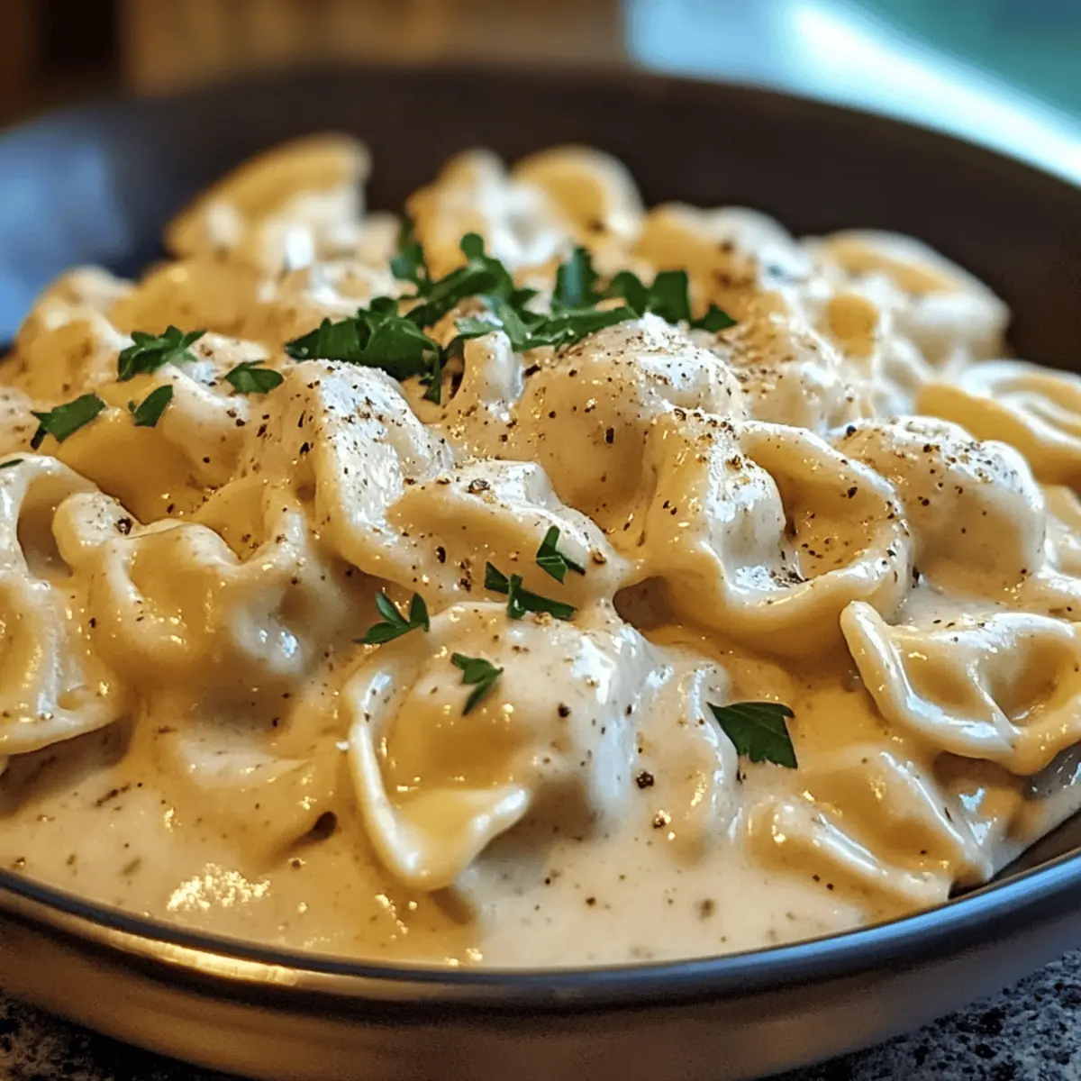 Crockpot Chicken Alfredo Tortellini für echte Genießer