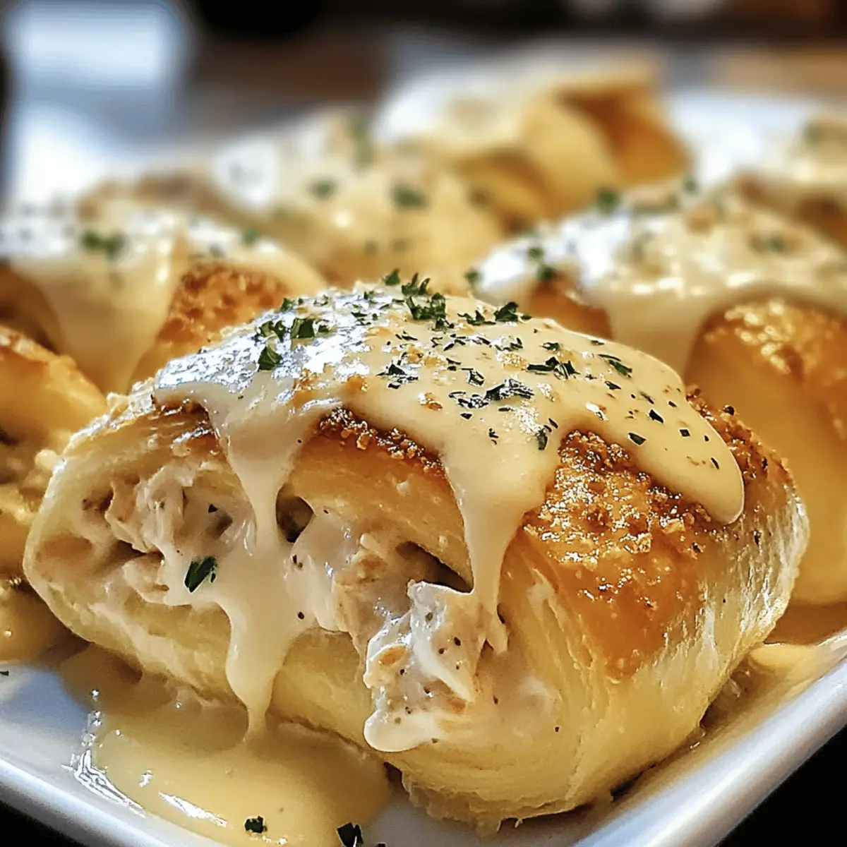 Hähnchenkissen mit cremiger Parmesansoße