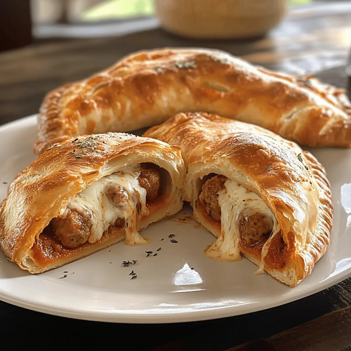 Leckere Fleischbällchen Calzones selbst gemacht